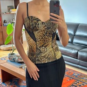 90s Cheetah Print Corset Top